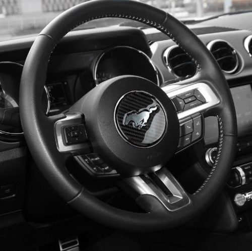 2015 - 23 Ford Mustang Real Carbon Fiber Steering Wheel Cover | Next-Gen Carbon
