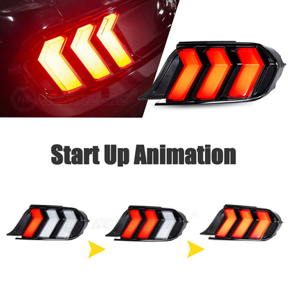 2015 - 23 Mustang Clear Euro S650 Style LED Sequential Tail Lights