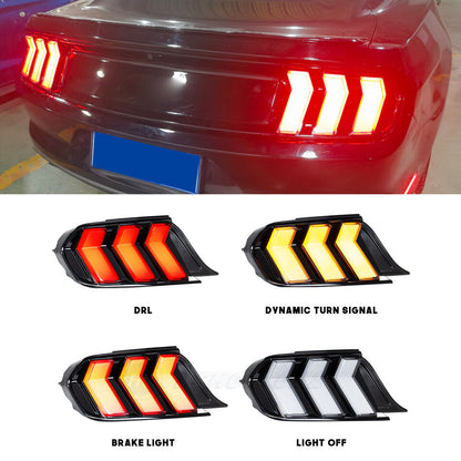 2015 - 23 Mustang Clear Euro S650 Style LED Sequential Tail Lights