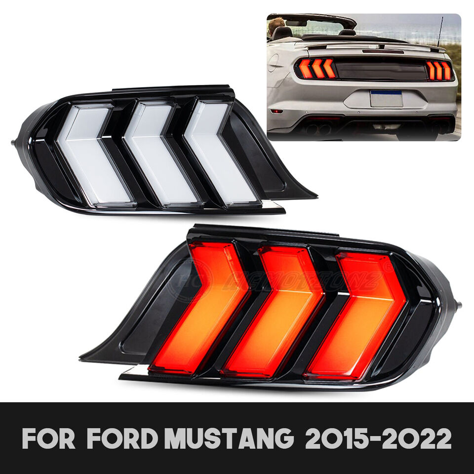 2015 - 23 Mustang Clear Euro S650 Style LED Sequential Tail Lights