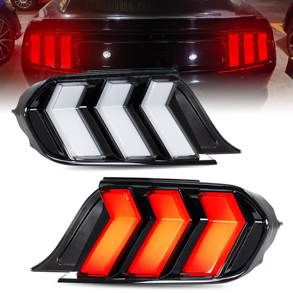 2015 - 23 Mustang Clear Euro S650 Style LED Sequential Tail Lights
