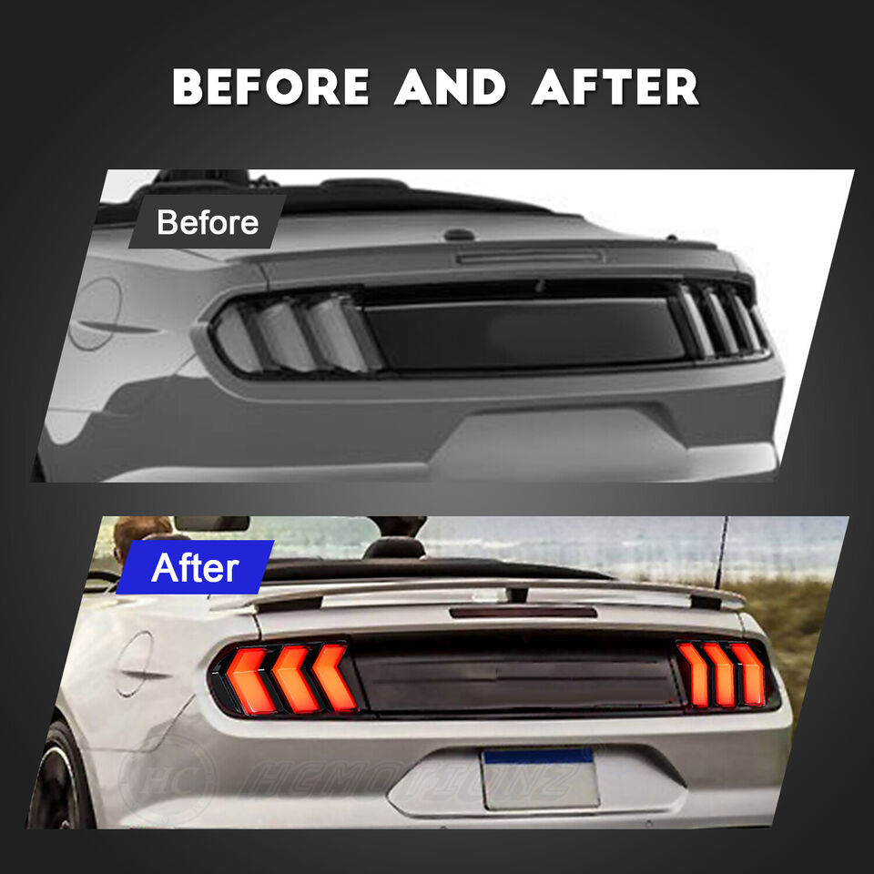 2015 - 23 Mustang Clear Euro S650 Style LED Sequential Tail Lights