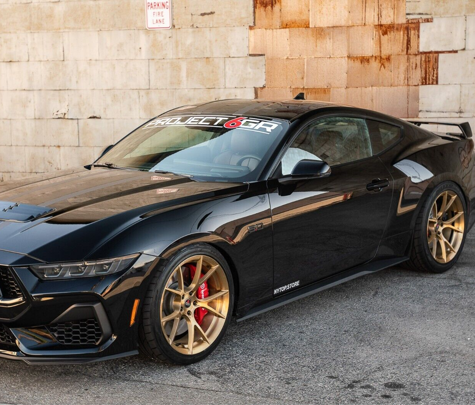 2015-24 Mustang 20'' Project 6GR Ten Spoke Black Staggered Concave Wheels