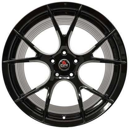 2015-24 Mustang 20'' Project 6GR Ten Spoke Black Staggered Concave Wheels