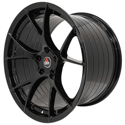 2015-24 Mustang 20'' Project 6GR Ten Spoke Black Staggered Concave Wheels