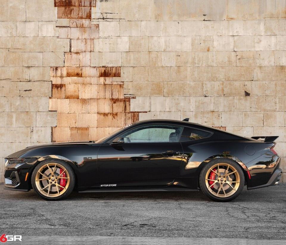 2015-24 Mustang 20'' Project 6GR Ten Spoke Black Staggered Concave Wheels