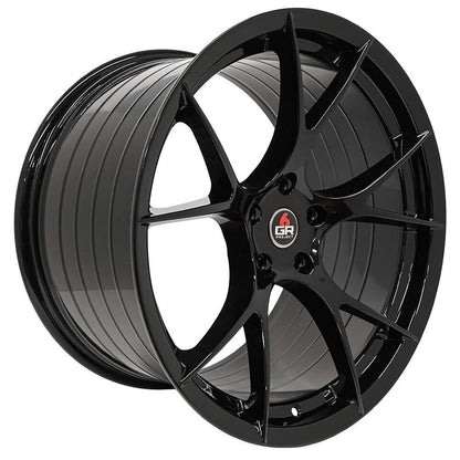 2015-24 Mustang 20'' Project 6GR Ten Spoke Black Staggered Concave Wheels