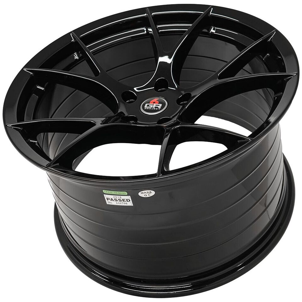 2015-24 Mustang 20'' Project 6GR Ten Spoke Black Staggered Concave Wheels