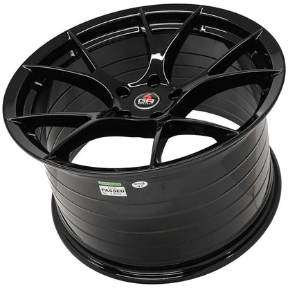 2015-24 Mustang 20'' Project 6GR Ten Spoke Black Staggered Concave Wheels