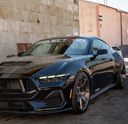 2015-24 Mustang 19'' Project 6GR Seven Spoke Black Staggered Concave Wheels