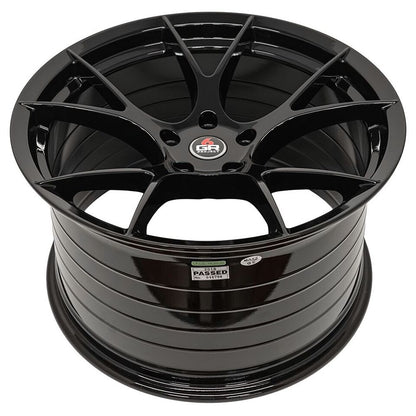 2015-24 Mustang 20'' Project 6GR Ten Spoke Black Staggered Concave Wheels