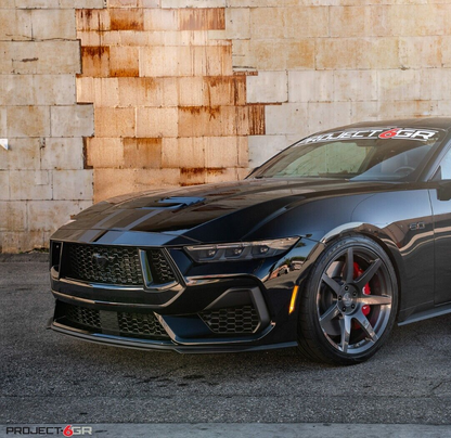 2015-24 Mustang 19'' Project 6GR Seven Spoke Black Staggered Concave Wheels
