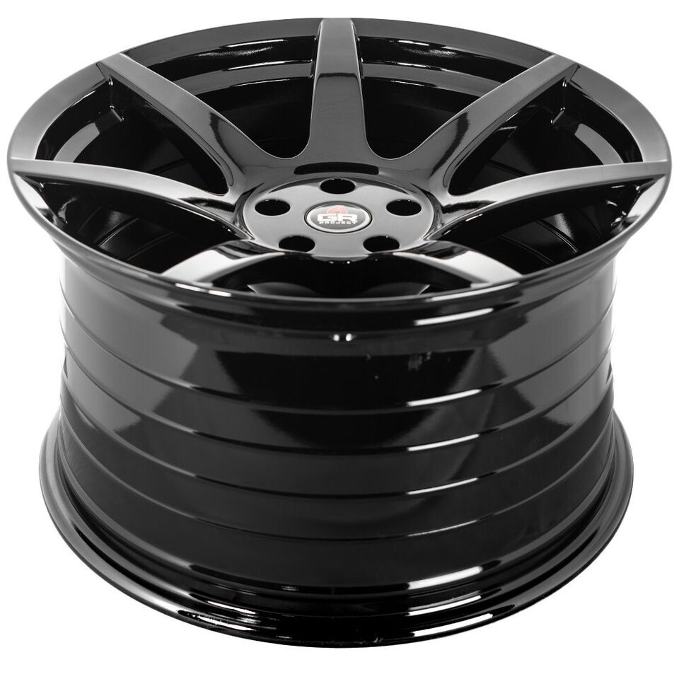 2015-24 Mustang 19'' Project 6GR Seven Spoke Black Staggered Concave Wheels