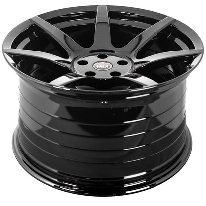 2015-24 Mustang 19'' Project 6GR Seven Spoke Black Staggered Concave Wheels
