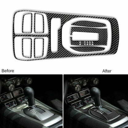 2010 - 15 Camaro Real Carbon Fiber Center Console Cover Overlay Kit | Black / Red Carbon