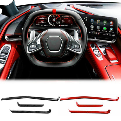 C8 Corvette Carbon Fiber Interior Dash Trim Kit 3PC - (Black / Red / Blue / Forged) | Stingray / Z06 / E-Ray