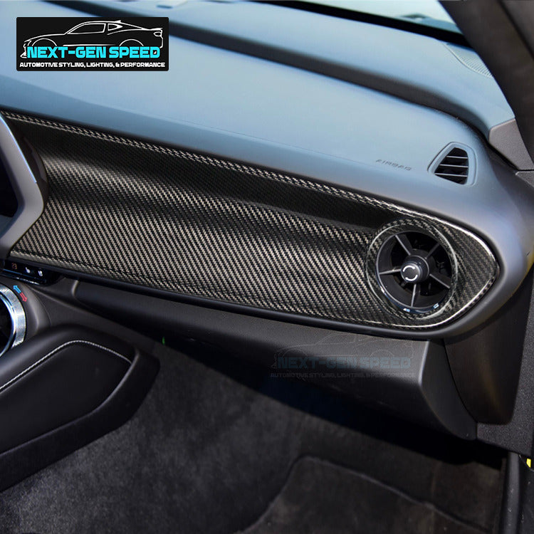 2016 - 24 Camaro Hard 1PC Carbon Fiber Passenger Dashboard Cover | Next-Gen Carbon