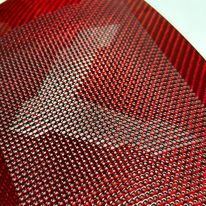 C8 Corvette Carbon Fiber Interior Subwoofer Speaker Cover | Black / Red Carbon
