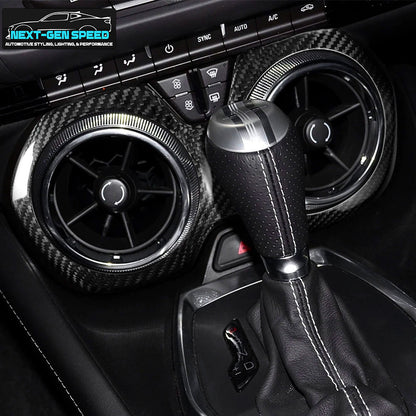 2016 - 24 Camaro Real Carbon Fiber Air Vent Bezel Cover | Black/Red/Blue Carbon