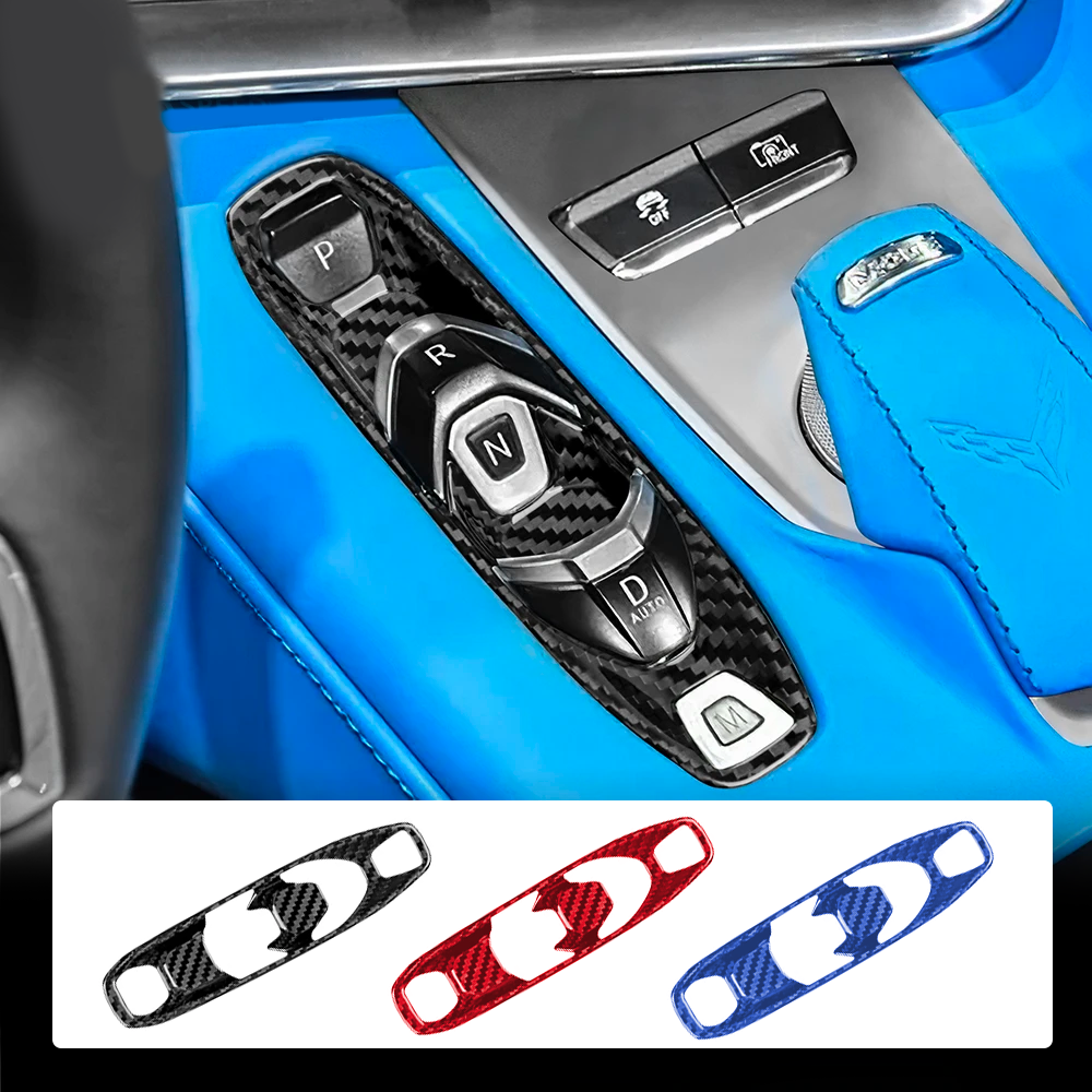 C8 Corvette Real Carbon Fiber Transmission Control Outer Trim Cover | Black/Red/Blue Carbon