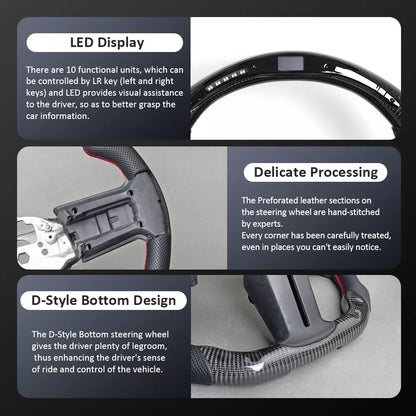 2010 - 14 Ford Mustang LED RPM Carbon Fiber Steering Wheel | Next-Gen Carbon