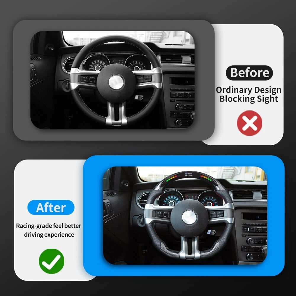 2010 - 14 Ford Mustang LED RPM Carbon Fiber Steering Wheel | Next-Gen Carbon
