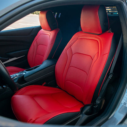 2016 - 24 Camaro Two-Tone Coupe Leather Seat Covers | KustomCover