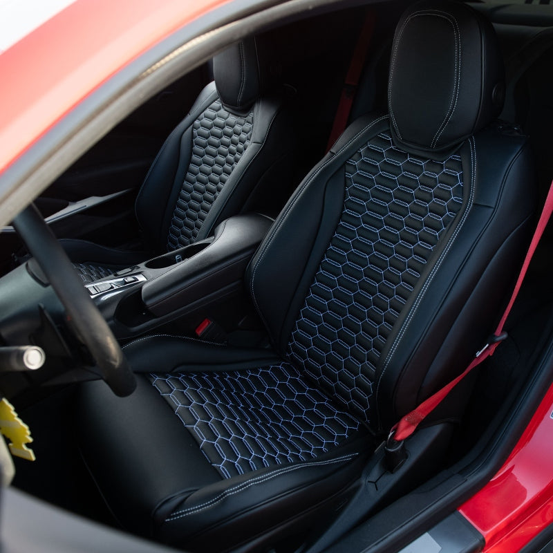 2016+ Camaro Two-Tone Coupe Recaro Leather Seat Covers | KustomCover