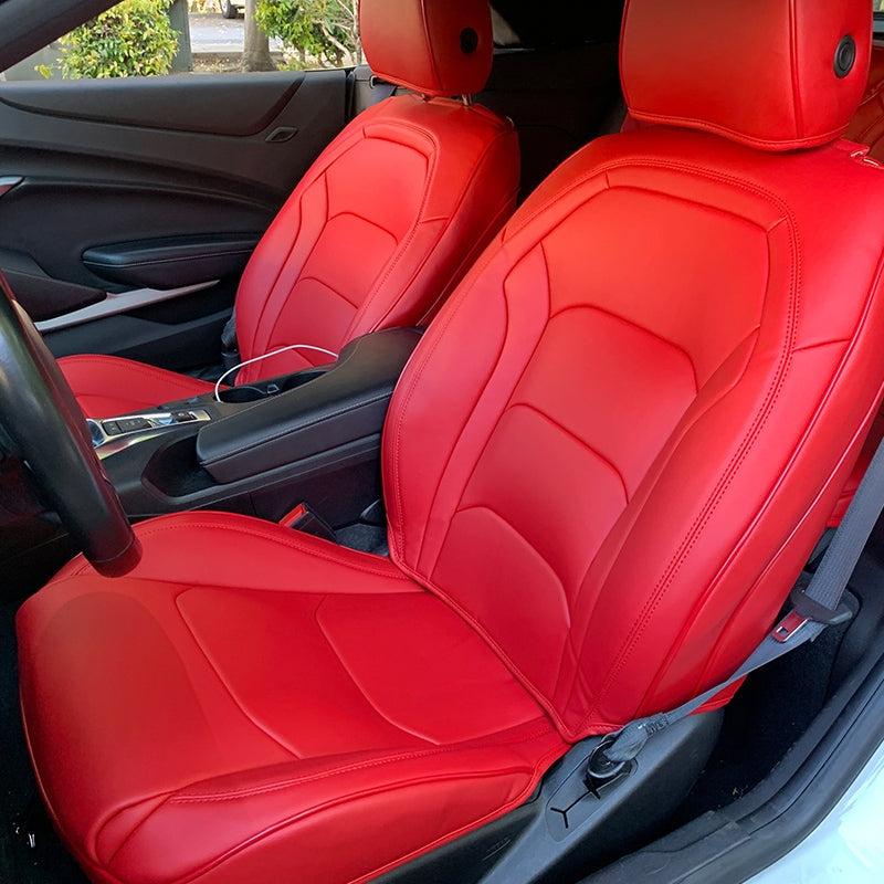 2016 - 24 Camaro Two-Tone Coupe Leather Seat Covers | KustomCover
