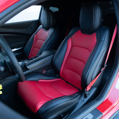 2016+ Camaro Two-Tone Coupe Recaro Leather Seat Covers | KustomCover