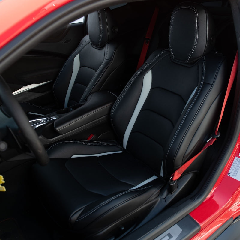 2016+ Camaro Two-Tone Coupe Recaro Leather Seat Covers | KustomCover
