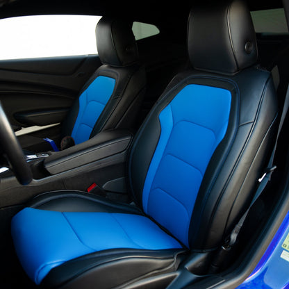 2016 - 24 Camaro Two-Tone Convertible Leather Seat Covers | KustomCover