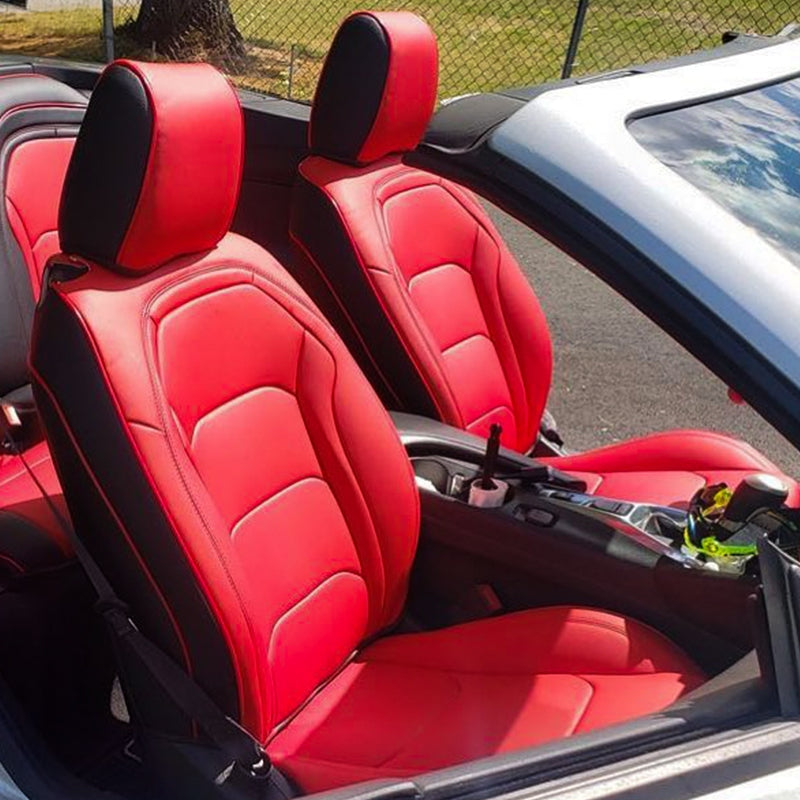 2016 - 24 Camaro Two-Tone Convertible Leather Seat Covers | KustomCover