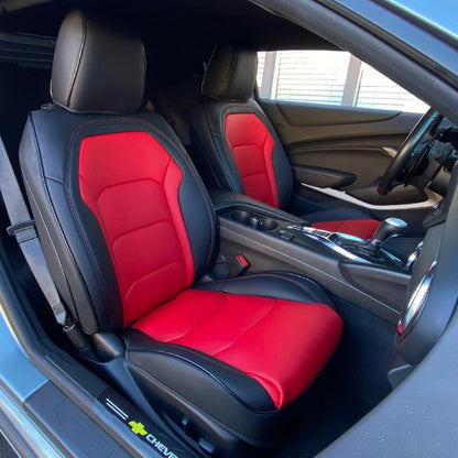 2016 - 24 Camaro Two-Tone Coupe Leather Seat Covers | KustomCover