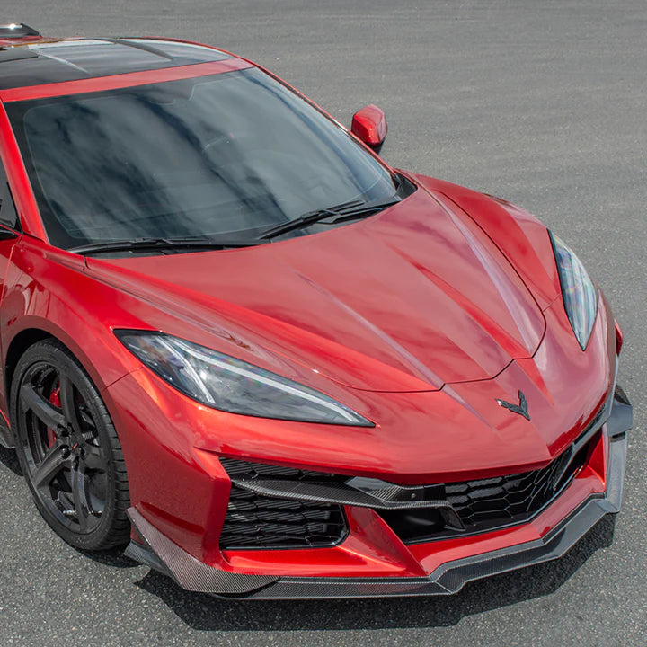 C8 Corvette Z06 Z07 Package Carbon Fiber / Carbon Flash Front Splitter &amp; Canards