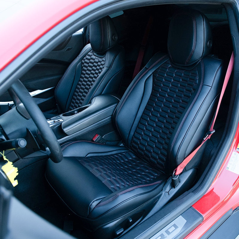 2016+ Camaro Two-Tone Coupe Recaro Leather Seat Covers | KustomCover