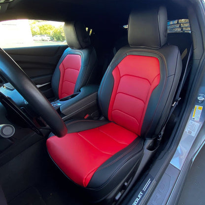 2016 - 24 Camaro Two-Tone Convertible Leather Seat Covers | KustomCover
