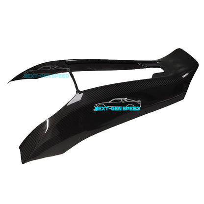 C8 Corvette Carbon Fiber Rear Waterfall Compartment Cover | Black / Red Carbon Fiber