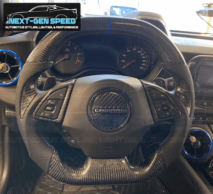 2016-24 Camaro Custom Carbon Fiber Steering Wheel (Complete/Heated) | Next-Gen Carbon
