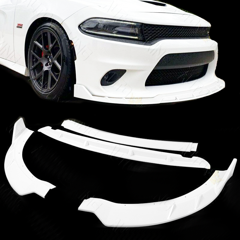 2015 - 23 Charger SRT Track Package v2 Splitter Lip - Painted White 4PC